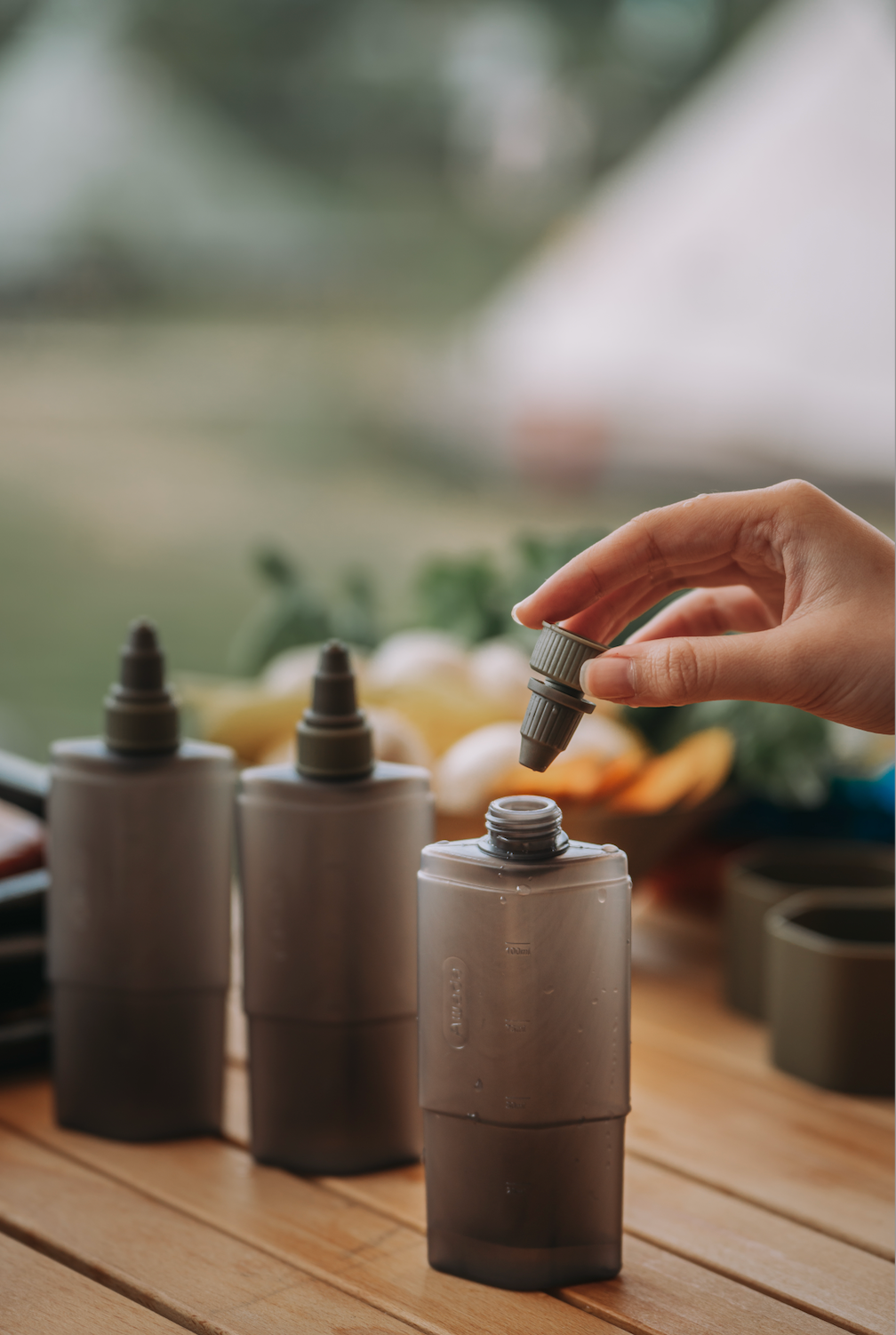 Awadaアウトドア用調味料入れ（緑色）2-pc CONDIMENT BOTTLE SET（GRN）